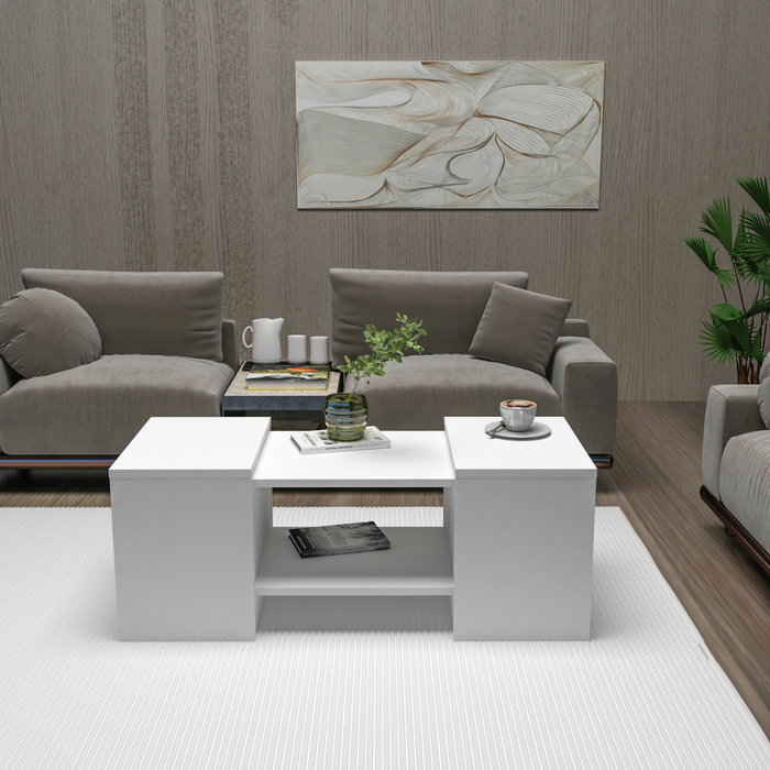 Hanah Home Sartos Mesa de Centro y Mesas Auxiliares - Blanco Hanah Home Sartos Mesa de Centro y Mesas Auxiliares - Blanco